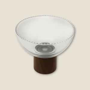 Glass Bowl With Wood Stand