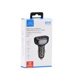 3 Ports Transparent Dgital Display Fast Car Charger