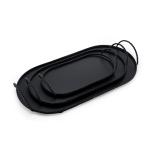 Oval Metal Serving Trays with Twisted Rope Handles