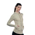 Hooded Slim Fit Jacket With Full Zip-Up with Thumb Holes