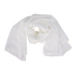 Cotton and Polyester Scarf with Fine Stitch Edges - White