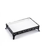 Ornate Rectangular Porcelain Serving Tray with ornate legs