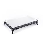Ornate Rectangular Porcelain Serving Tray with ornate legs