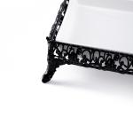 Ornate Rectangular Porcelain Serving Tray with ornate legs