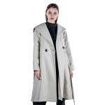 Women's Drop Shoulder Belted Hooded Overcoat 