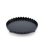 Metal Round Serving Tray with with Circular Cutout Edges