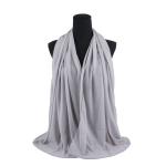 Cotton and Chiffon Scarf with Fine Stitch Edges - Smoke Taupe