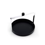 Modern Black Metal Serving Tray with Steel Handle