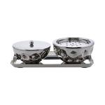 Set of two metal incense burners