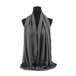 Cotton and Polyester Scarf with Fine Stitch Edges - Dark Grey