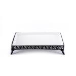 Ornate Rectangular Porcelain Serving Tray with ornate legs