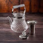 إبريق شاي زجاجي مع مصفاة من الستانلس ستيل - 1500 مل