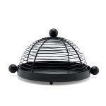 Metal Food Cover with Tray – Modern Wire Dome - spherical handles