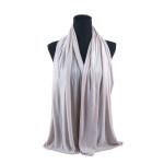 Cotton and Chiffon Scarf with Fine Stitch Edges - Light Khaki