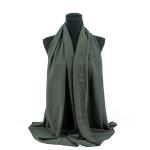 Cotton and Polyester Scarf with Fine Stitch Edges - Olive Green