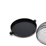 Metal Food Cover with Tray – Modern Wire Dome - spherical handles