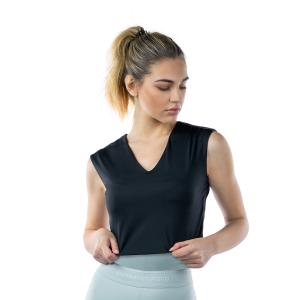 توب نسائي بدون أكمام برقبة على شكل V