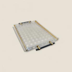 Acrylic Tray with Gold & Black Handles