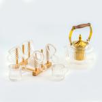 Classic glass teapot with 6 cups set