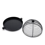 Metal Food Cover with Tray – Modern Wire Dome - spherical handles
