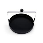 Modern Black Metal Serving Tray with Steel Handle