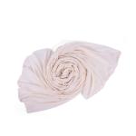 Chiffon and Cotton Scarf with Fine Stitch Edges - Cream