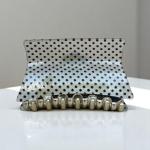 Retro Dotted Gloss Hair Claw with Gold Grip & Wide Curve Hold
