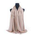 Cotton and Polyester Scarf with Fine Stitch Edges - Cream