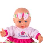 Baby Doll Soft Realistic with Stripped outfit and Bow Headband
