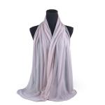 Cotton and Chiffon Scarf with Fine Stitch Edges - Peach