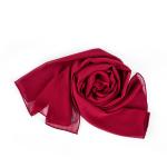 Cotton and Polyester Scarf with Fine Stitch Edges - Red