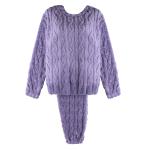 Zigzag Textured Furry Winter Pajama Set