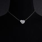 Artificial Eternal Silver Heart Necklace