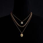 Artificial Layered Skull Pendant Necklace