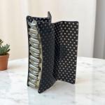 Noir Retro Dot Hair Claw with Gloss Finish & Gold-Grip Teeth