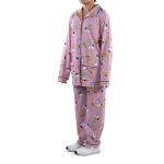 Women’s Snoopy & Woodstock Pajama Set –  Button-Up Top & Pants with All-Over Cartoon Print