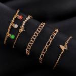 Artificial Glamorous Multi-Layer Link Bracelet Set 5pcs