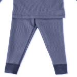Boys Long Sleeve Thermal Pajama Set – Charcoal with Contrast Cuffs