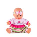 Baby Doll Soft Realistic with Stripped outfit and Bow Headband