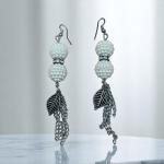 Pearl Cluster Leaf Dangle Earrings