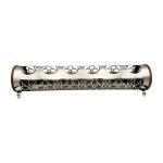 Cylindrical Stainless Steel 5-Bottle Jucie Rack with Laser-Cut Geometric Art Design