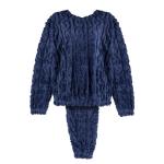Zigzag Textured Furry Winter Pajama Set