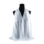 Cotton and Chiffon Scarf with Fine Stitch Edges - Ice White