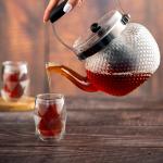 Glass Teapot with Stainless Steel Infuser - Textured Bubble Design  Large