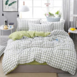 Modern Grid Pattern Bedding Set 4 in 1