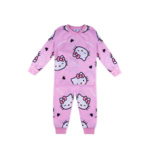 Girls Pajama Set – Pink Hello Kitty Graphic & Ribbed Cuffs