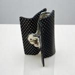 Noir Retro Dot Hair Claw with Gloss Finish & Gold-Grip Teeth