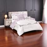 Mora Spain Elegant Bloom 7-Piece Bedding Ensemble – Floral Embroidery & Dual-Tone Comforter Bedding Set (Victoria)