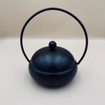 Metal incense burner with handle and lid
