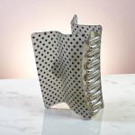 Retro Dotted Gloss Hair Claw with Gold Grip & Wide Curve Hold